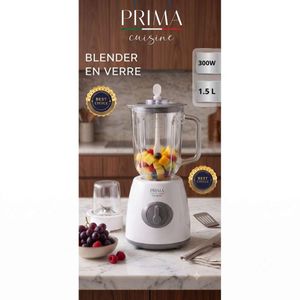 Prima خلاط زجاجي 1.5 لتر مع مطحنة مدمجة 300 واط