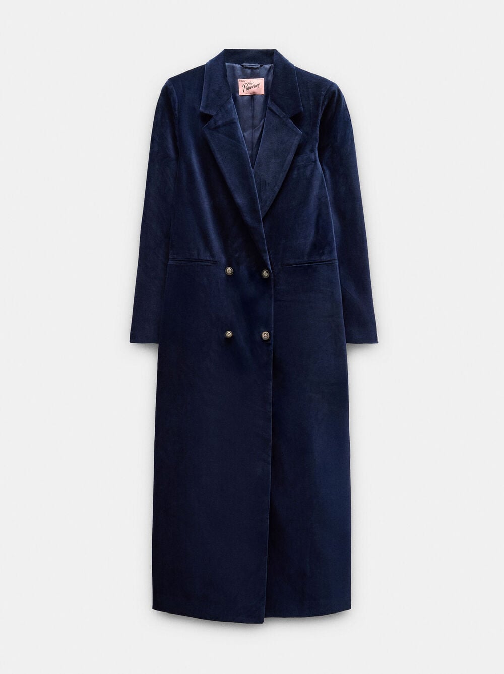 Manteau effet velours avec boutons métalliques