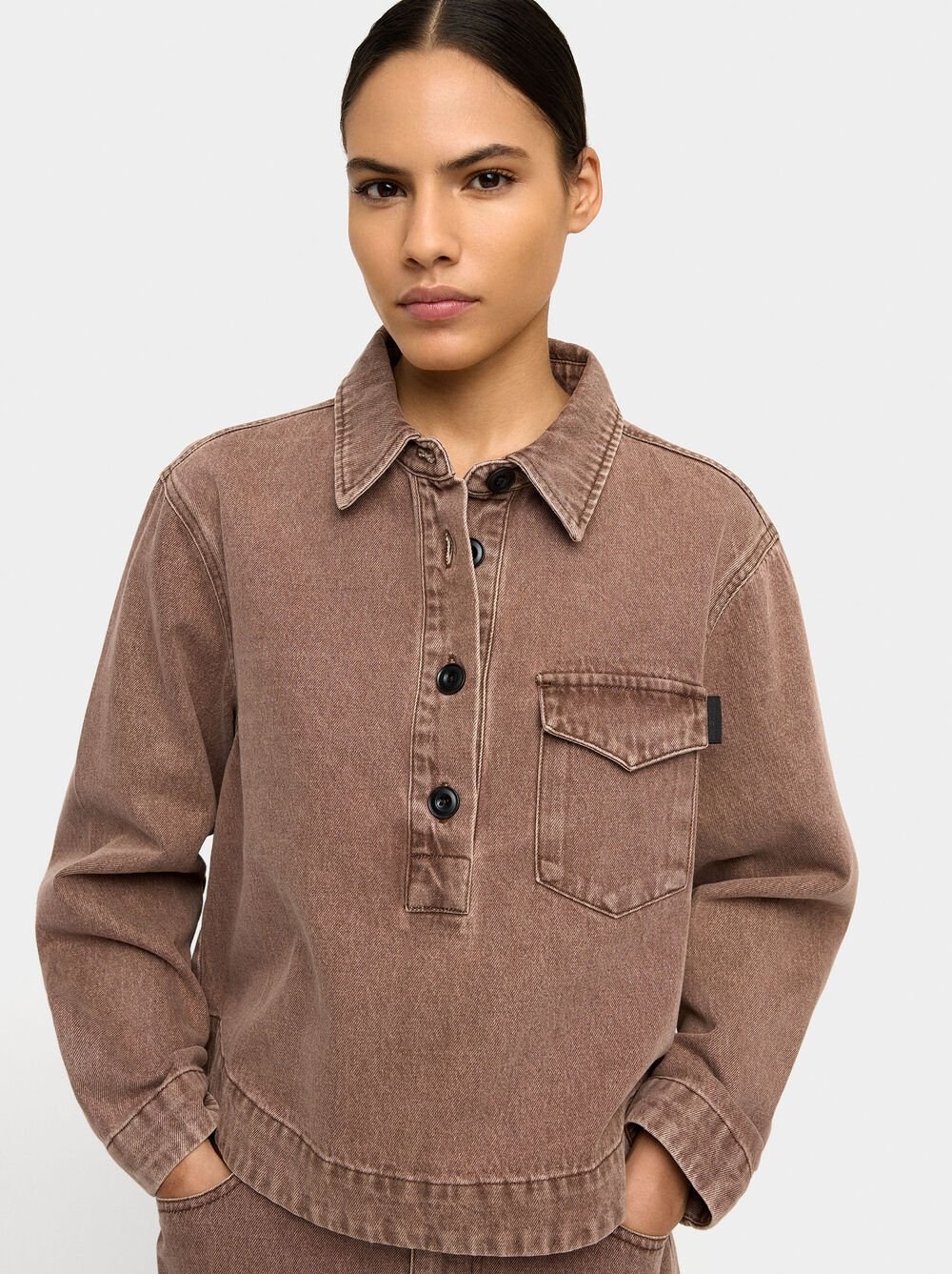 Chemise en denim avec poche