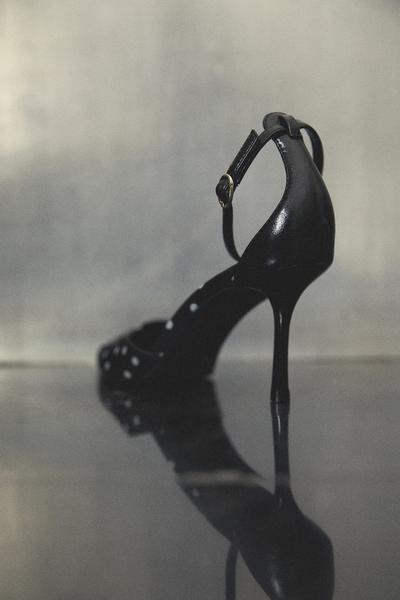 Polka dot high heels