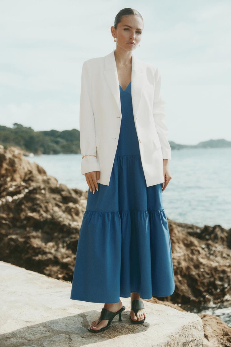 Midi dress with straps
