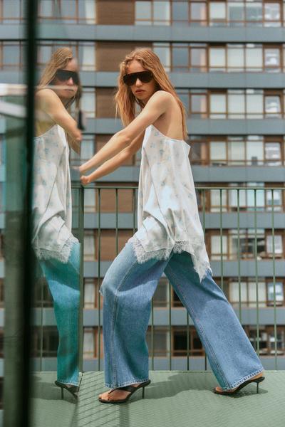 Asymmetric short slip dress