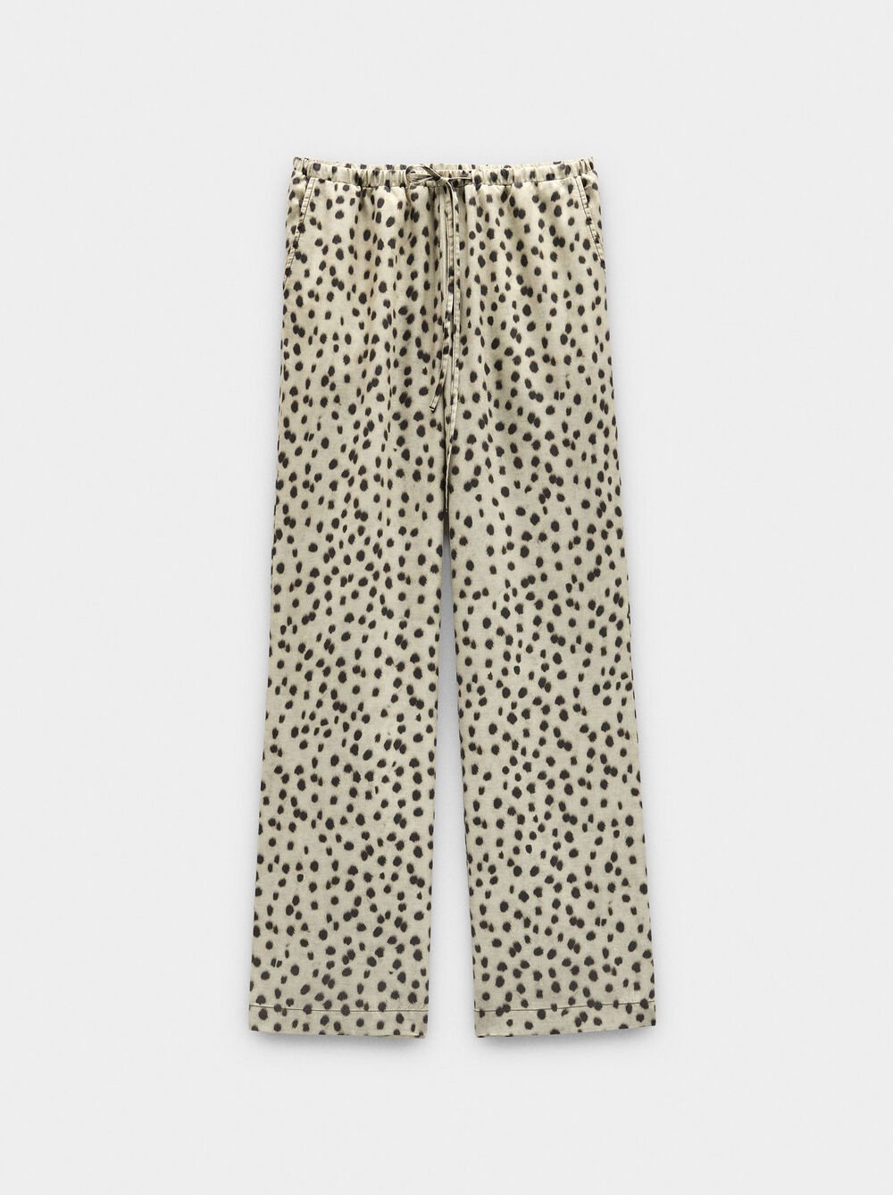 100% lyocell animal print trousers