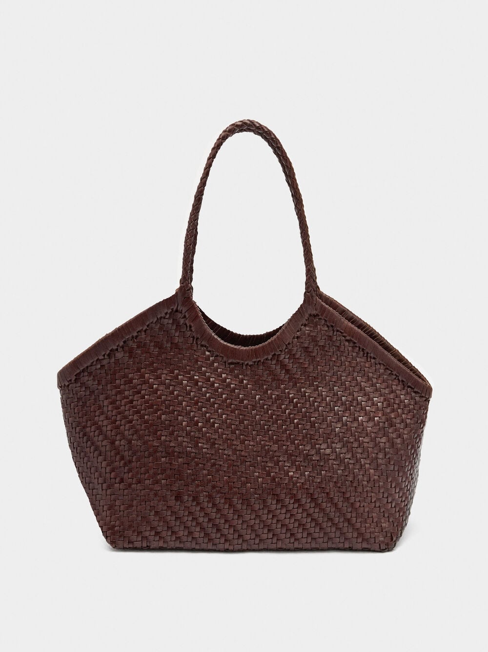 Geflochtene Shopper-Tasche aus Leder
