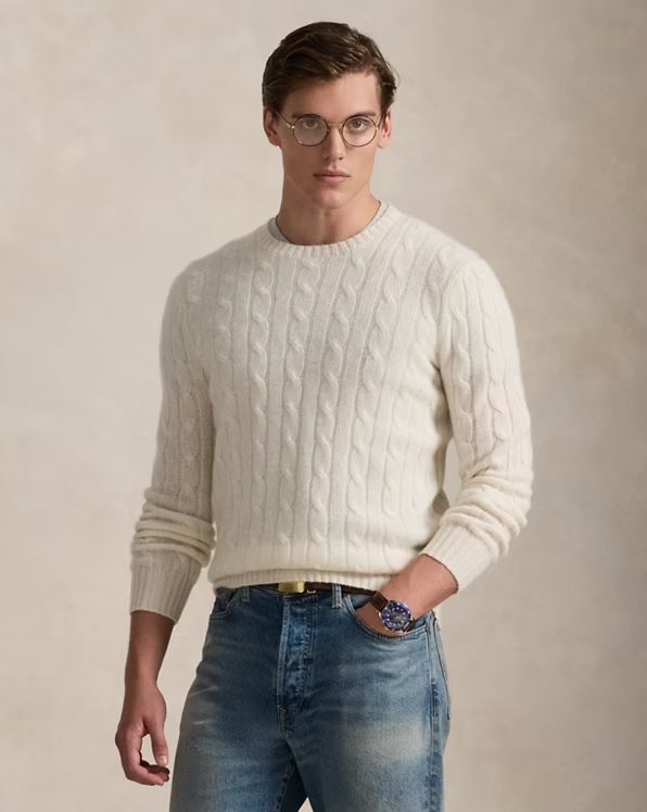 Kaschmirpullover mit Zopfmuster