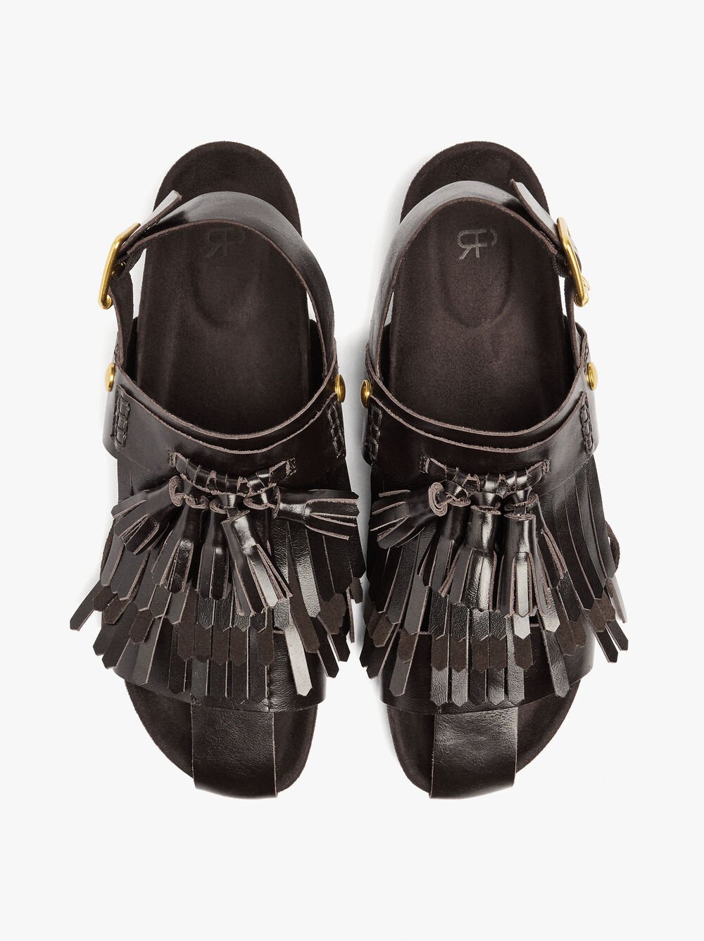 Leder-Sandalen mit Fransen
