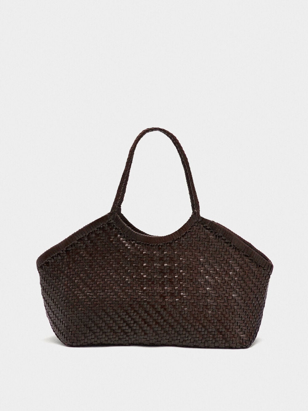 Geflochtene Shopper-Tasche aus Leder