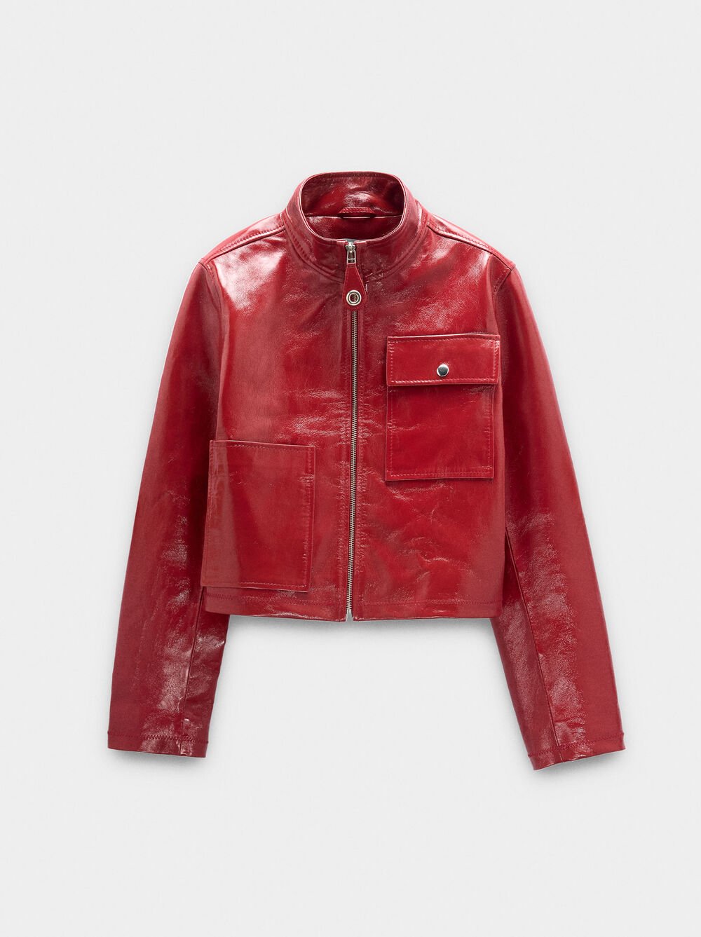 Lederjacke mit Reißverschluss