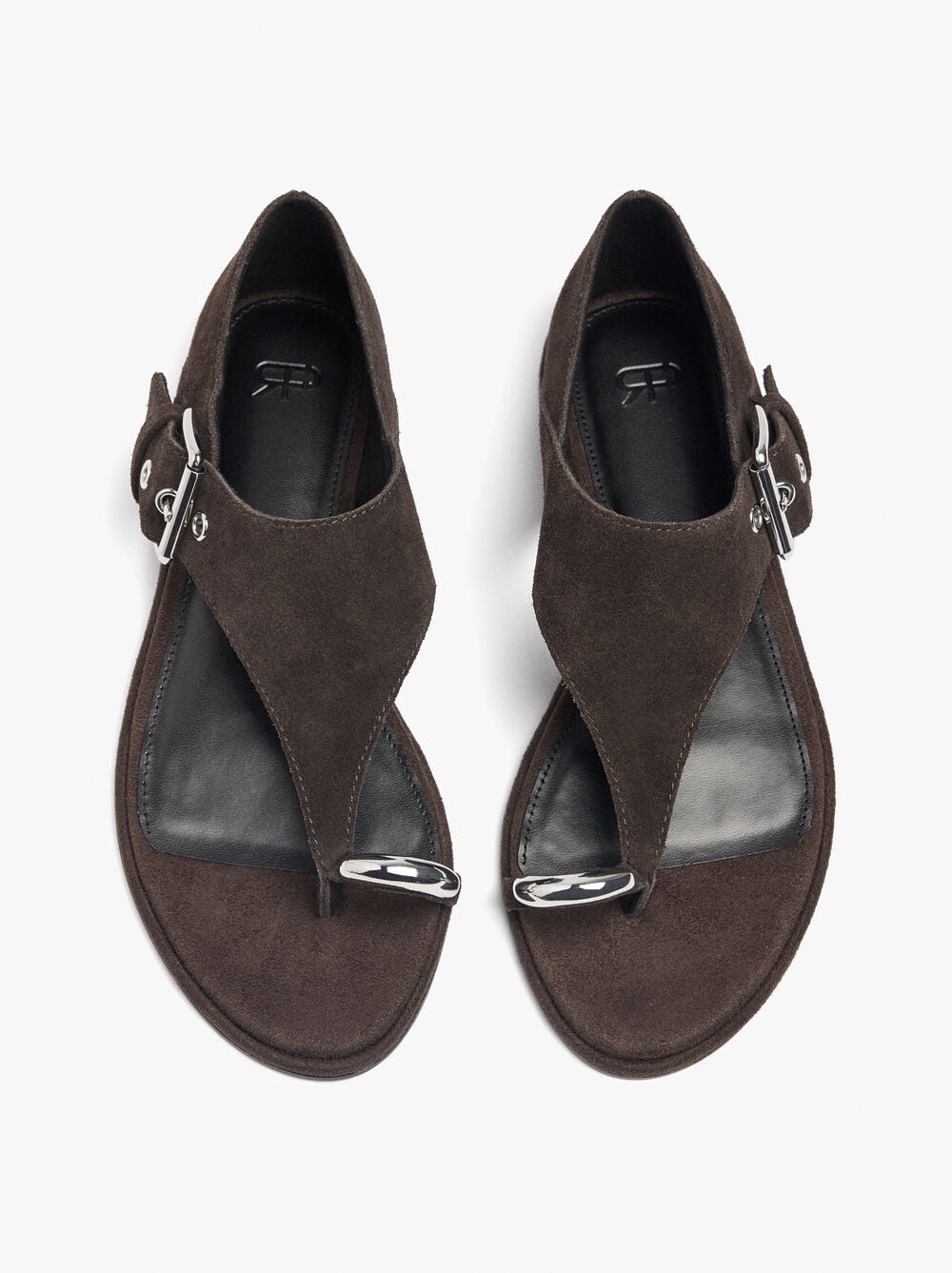 Sandalen aus Leder mit metallischem Detail und Schnalle