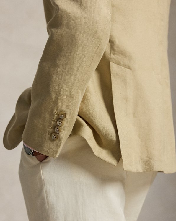 Modern-Fit Jacke Polo Soft mit Leinen