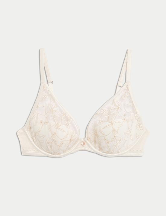 Σουτιέν με βαθύ ντεκολτέ Trousseau με μπανέλα και κέντημα (A-E)