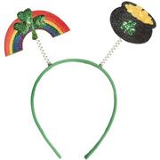 Glitter Rainbow & Pot of Gold St. Patrick's Day Fabric & Plastic Head Bopper, 7.9in x 9in offers in Party City