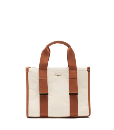 Cartera Dos Asas Mediana Off White