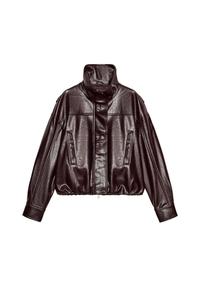 CHAQUETA EFECTO PIEL PLIEGUES