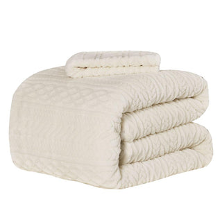 Plumón Trenza Sherpa Extra Cálido Chantilly King Crudo
