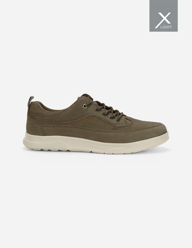 Zapatillas Urbanas Hombre X-Light Cuero Liviana Taupé