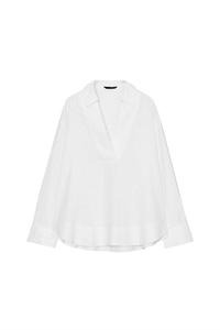 BLUSA CON LINO CUELLO POLO