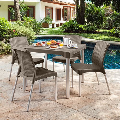 Combo Comedor Shia, 1 Mesa, 4 Sillas Sin Brazos