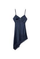 Short asymmetric satin dress