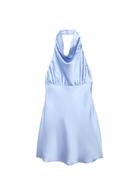 Vestido corto satinado halter