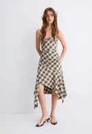 Vestido midi asimétrico a cuadros