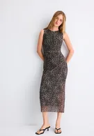 Vestido midi mesh sin mangas