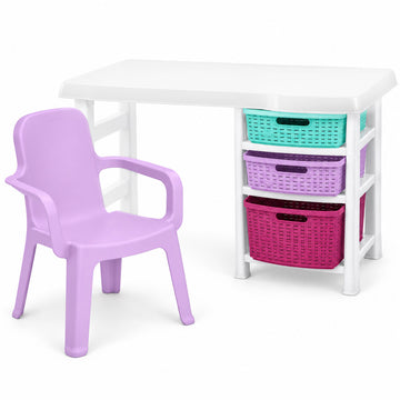 Combo Escritorio Infantil + Silla Lavanda /