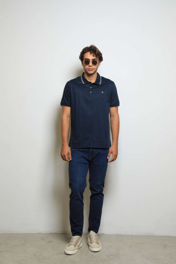 Polo Fashion Navy/Café (Mercerizada)