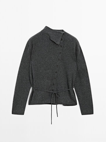 Cárdigan cuello vuelto 100% cashmere