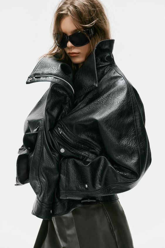 CAZADORA BIKER EFECTO PIEL