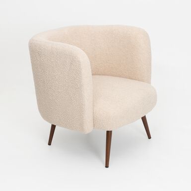 Butaca de borreguito beige Berta 77x60x72 cm