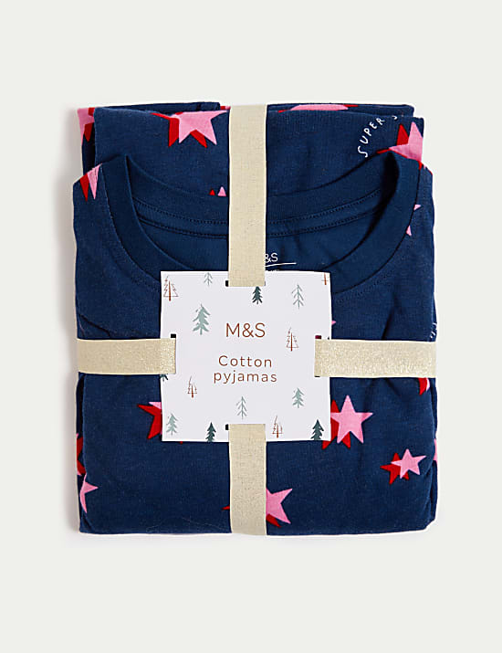 Pijama 100% algodón con diseño de estrellas (1-16 años)