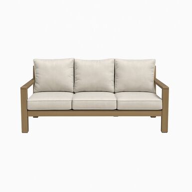 Sofá de jardín de aluminio efecto madera Durres 194x84x80cm