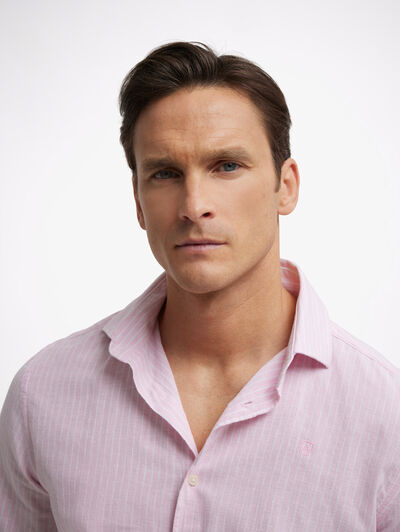 CAMISA LINO STRIPES ALEX ROSA