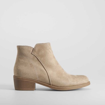 Botín tacón campero beige PICCOLA PIU