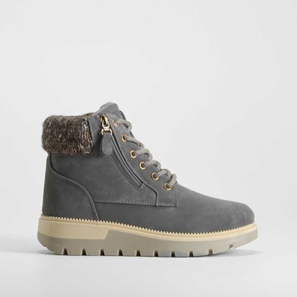 Botín cordón cuello lana gris SENDA ROAD