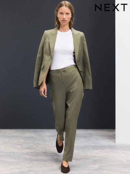 Verde caqui - Pantalones ajustados a medida con efecto moldeador