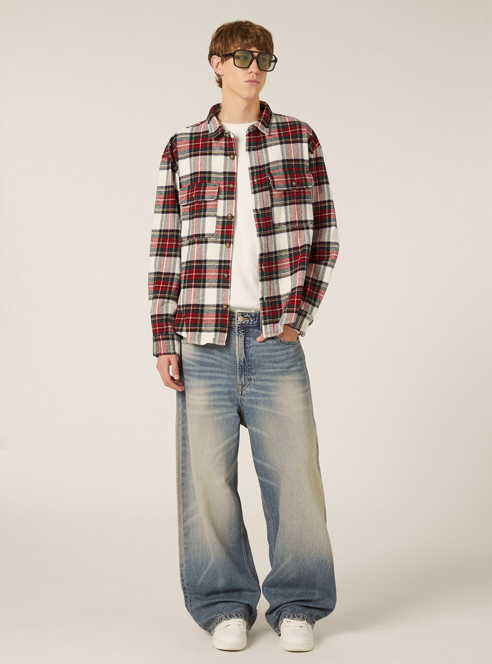 Chaqueta camisa a cuadros de franela