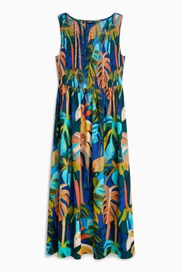 Vestido fit & flare - estampado - fruncido