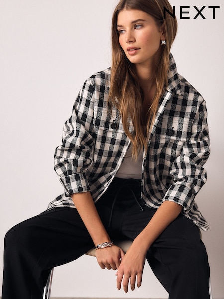 Negro/Blanco - Boucle Shacket