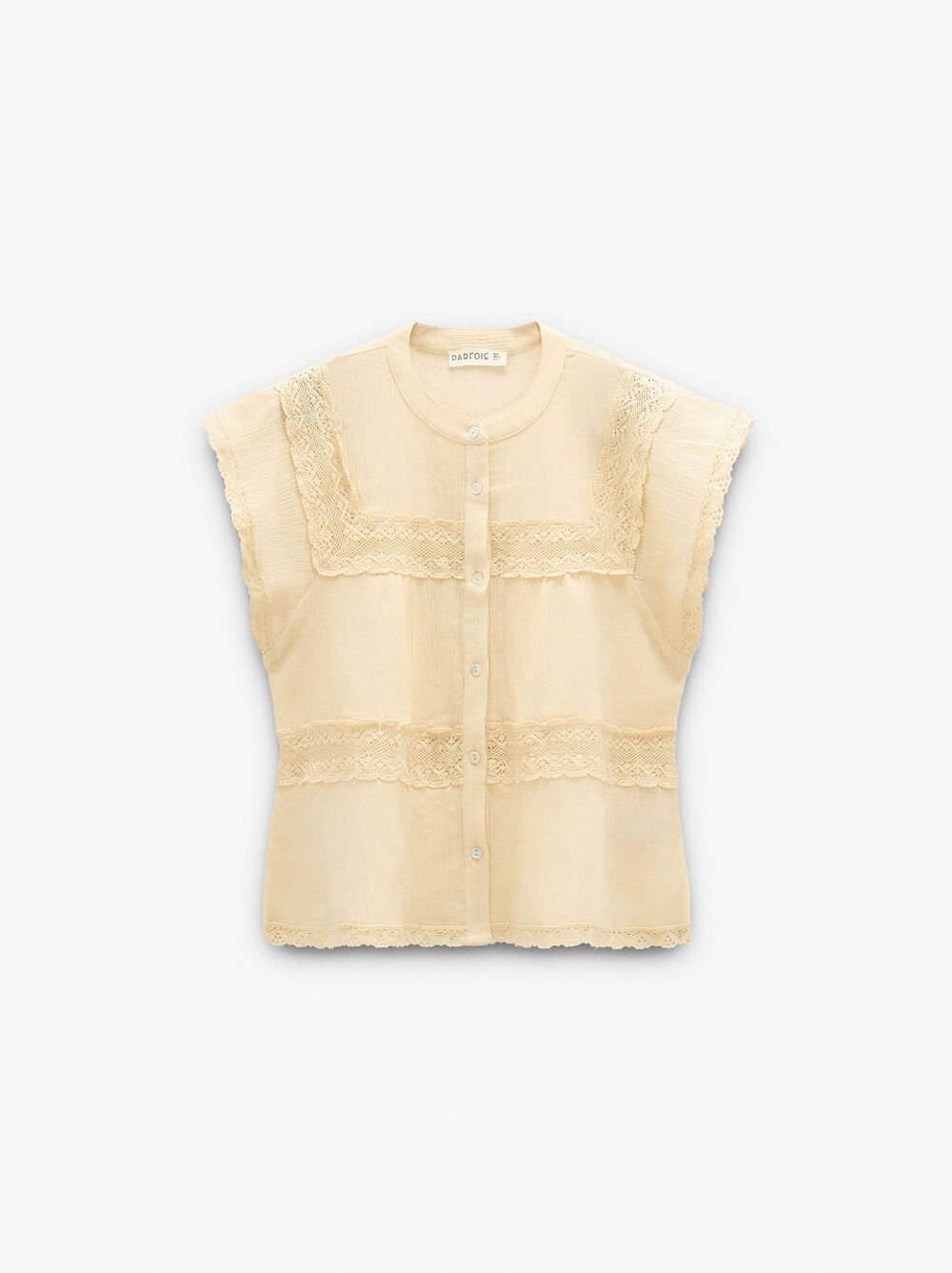 Blusa con detalles de croché 100% algodón
