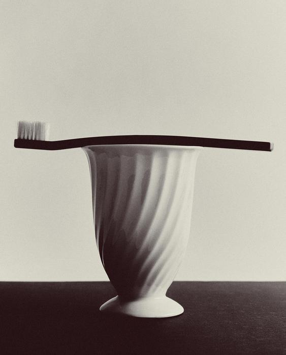 VASO CEPILLO DIENTES CERÁMICA RELIEVE