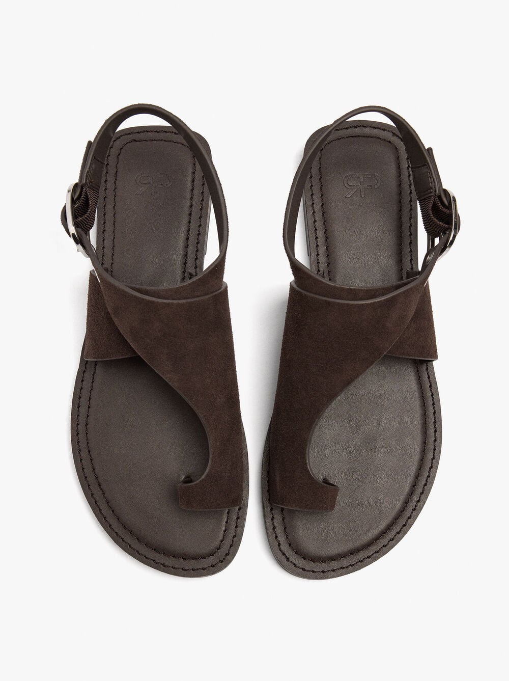 Sandalias planas de piel con tira cruzada