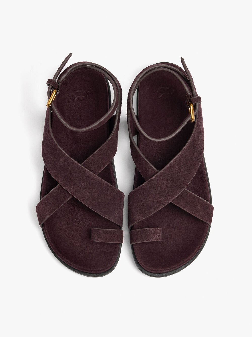 Sandalias planas de piel con tiras cruzadas