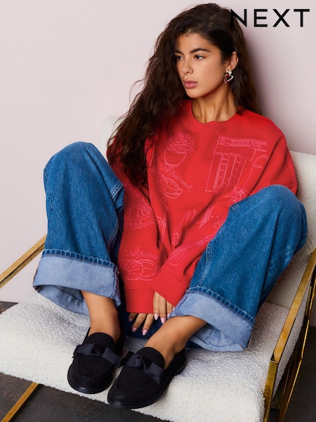 Rojo - Sudadera bordada