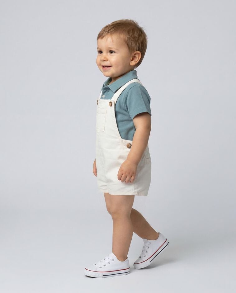 Peto corto con bolsillo blanco