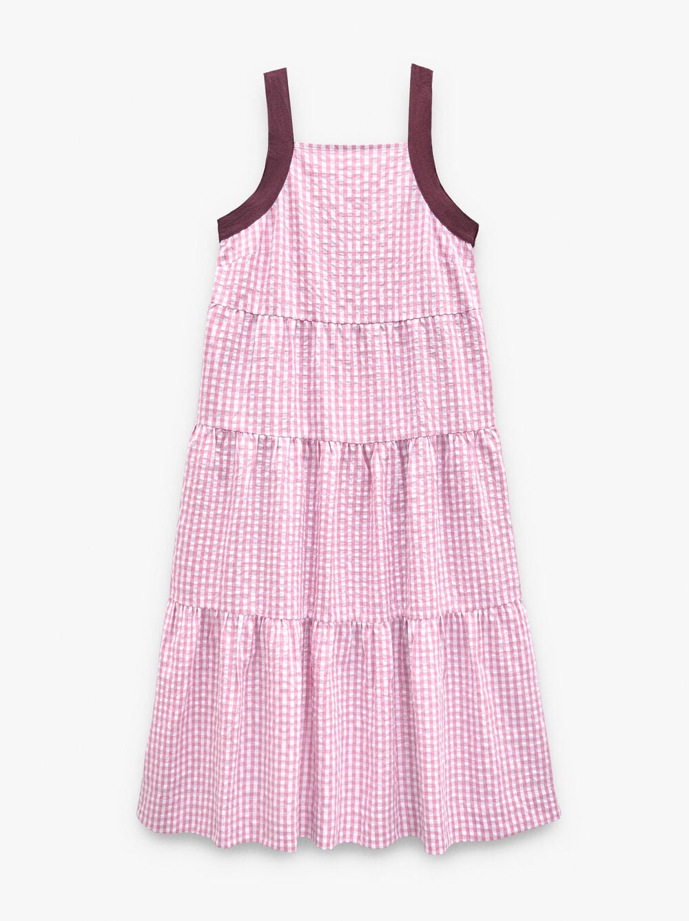 Vestido largo con cuadros vichy