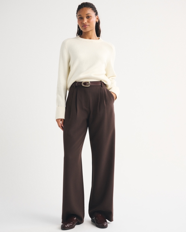Pantalones tipo sastre de pernera ancha Sloane A&F Curve Love
