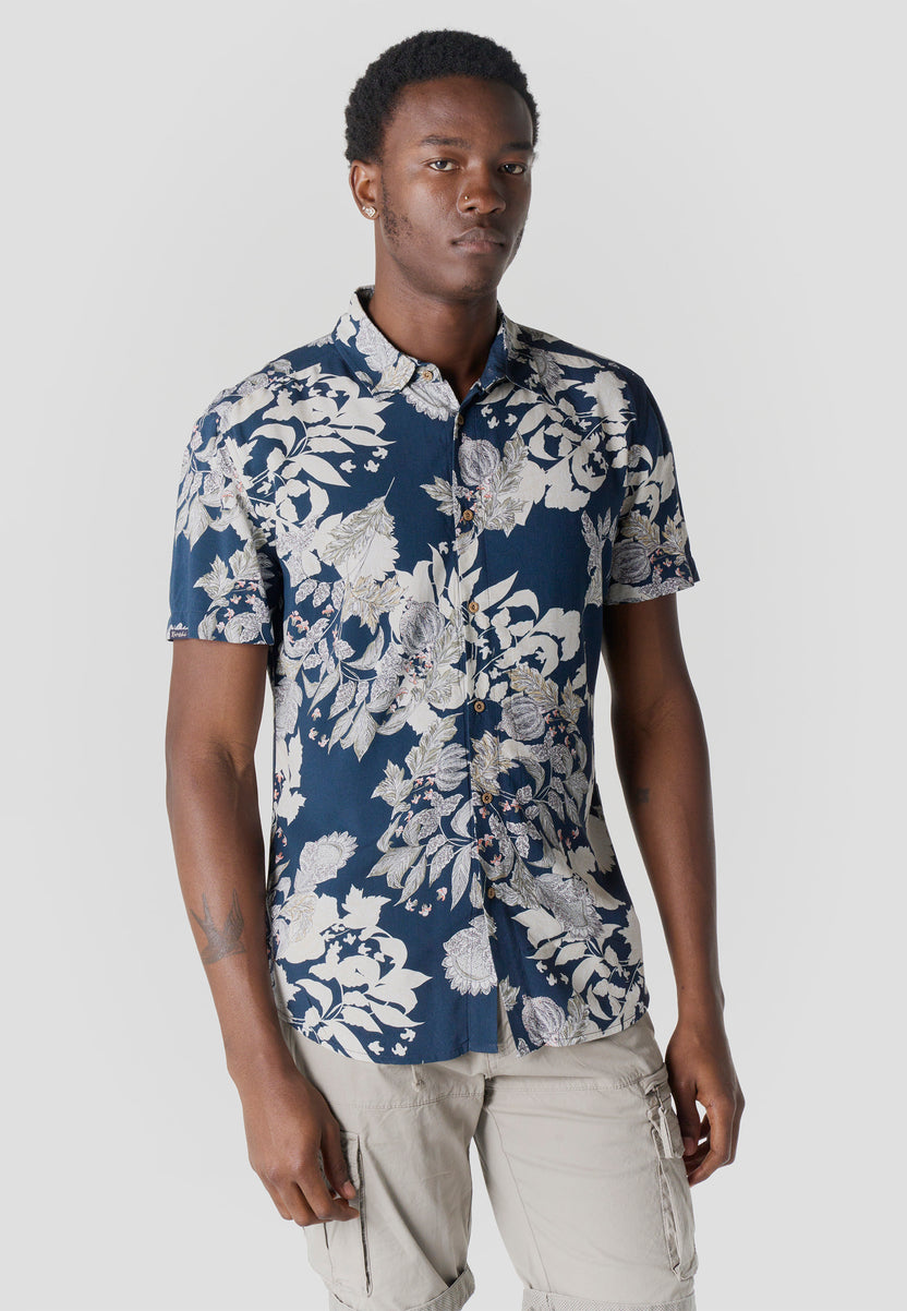 Men's Short Sleeve Printed Casual Viscose Shirt - Koroshi