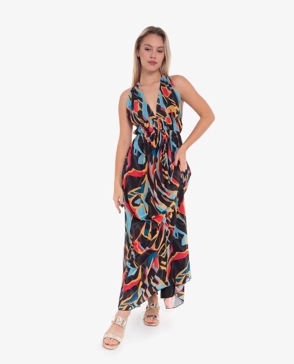 MAXIVESTIDO ESPALDA GASA ESTAMPADO ARTIST